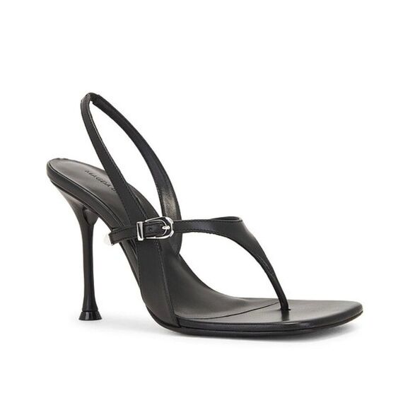 Shoes - NEW Magda Butrym Sling Back Sandal in Black LEATHER HEEL OPEN TOE